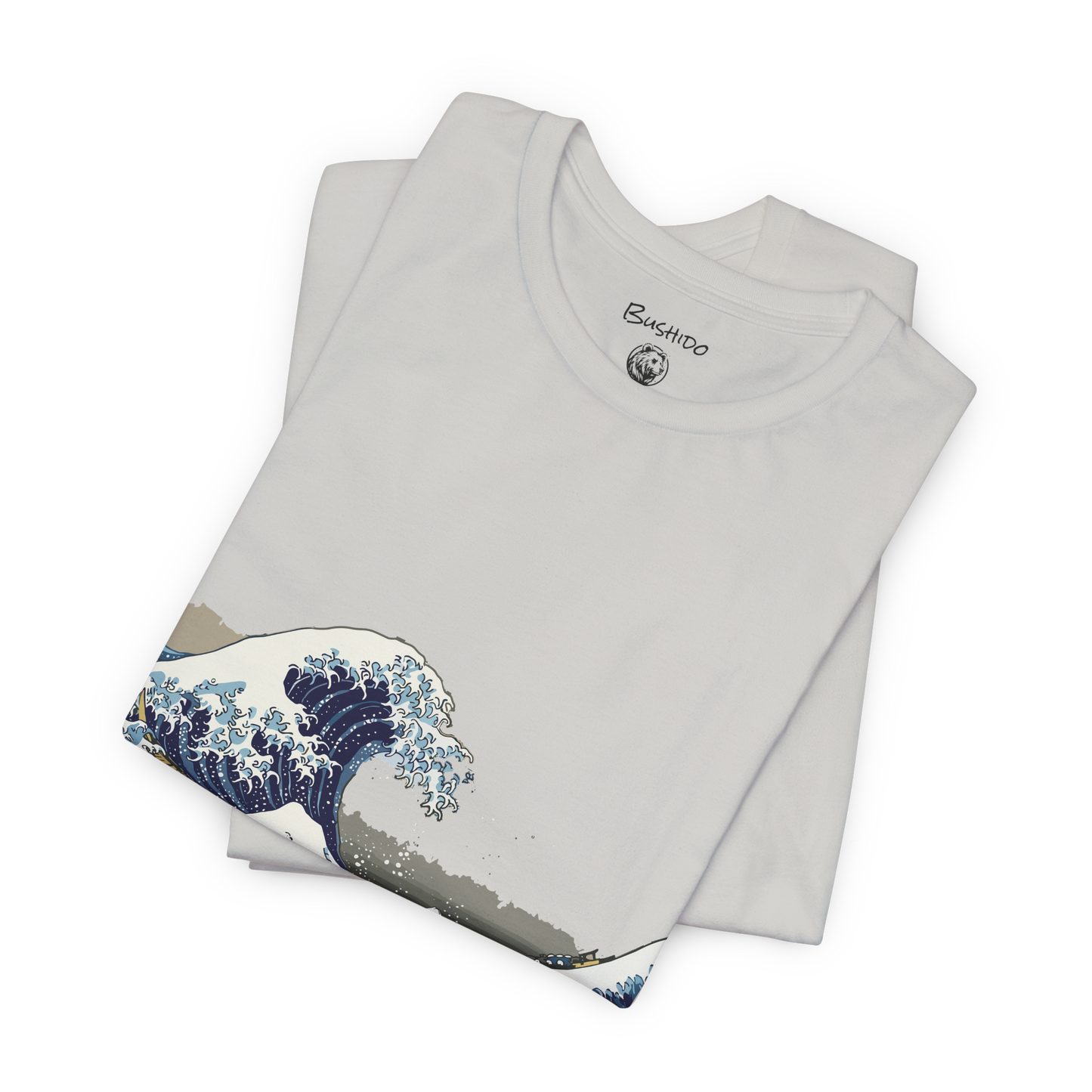 Bushido T-shirt - Unisexe, Samouraï, Hokusai Kanagawa, Création originale, Kanji graphique tshirt, Tenue Haut Jujutsu guerrier, Spirituel