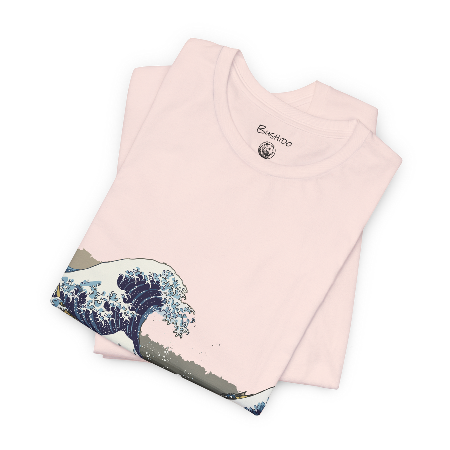 Bushido T-shirt - Unisexe, Samouraï, Hokusai Kanagawa, Création originale, Kanji graphique tshirt, Tenue Haut Jujutsu guerrier, Spirituel