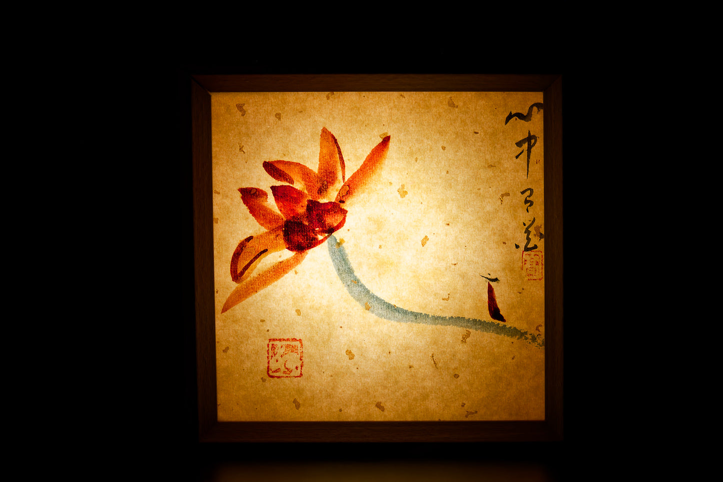 Zen'Light: hand-drawn calligraphy lamp with adjustable brightness. Ideal for decor, meditation, or as nightlight. Qi energy. Nature-based