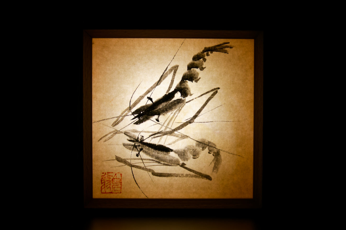 Zen'Light: hand-drawn calligraphy lamp with adjustable brightness. Ideal for decor, meditation, or as nightlight. Qi energy. Nature-based