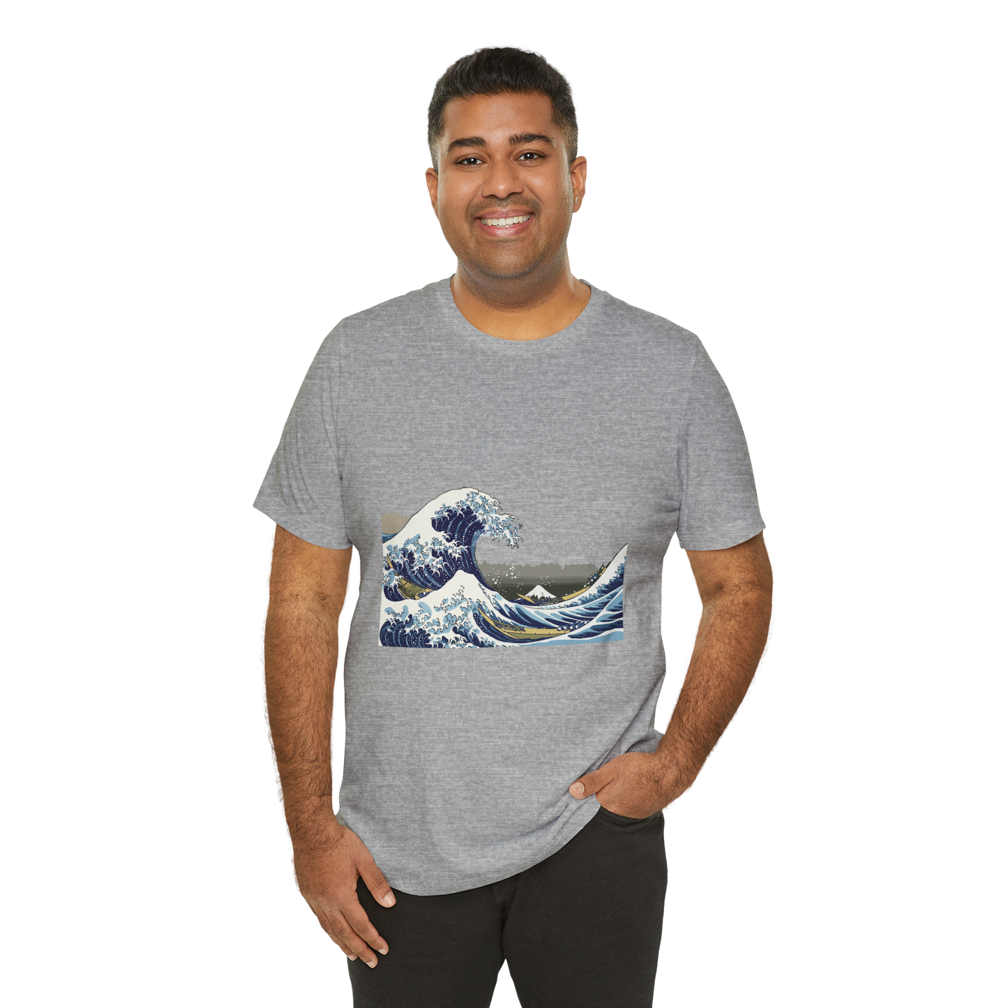 Bushido T-shirt - Unisexe, Samouraï, Hokusai Kanagawa, Création originale, Kanji graphique tshirt, Tenue Haut Jujutsu guerrier, Spirituel