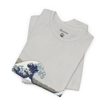 Bushido T-shirt - Unisexe, Samouraï, Hokusai Kanagawa, Création originale, Kanji graphique tshirt, Tenue Haut Jujutsu guerrier, Spirituel