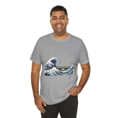 Bushido T-shirt - Unisexe, Samouraï, Hokusai Kanagawa, Création originale, Kanji graphique tshirt, Tenue Haut Jujutsu guerrier, Spirituel