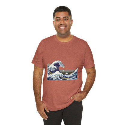 Bushido T-shirt - Unisexe, Samouraï, Hokusai Kanagawa, Création originale, Kanji graphique tshirt, Tenue Haut Jujutsu guerrier, Spirituel